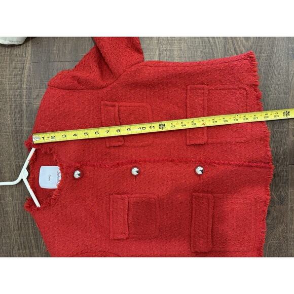 Mng Mango TWEED JACKET WITH POCKETS in red New Women’s Sz XXL - Picture 6 of 7